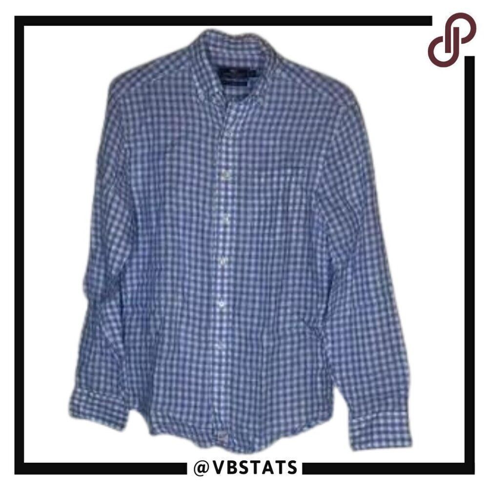 Vineyard Vines Classic Murray Shirt Pink-Blue-White Plaid in Size‎ Small Linen